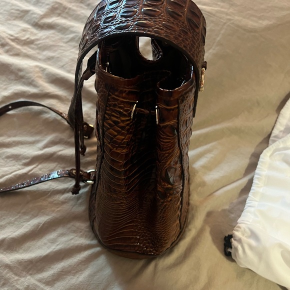Brahmin Rich Brown Croc-Embossed Tote - Picture 4 of 7